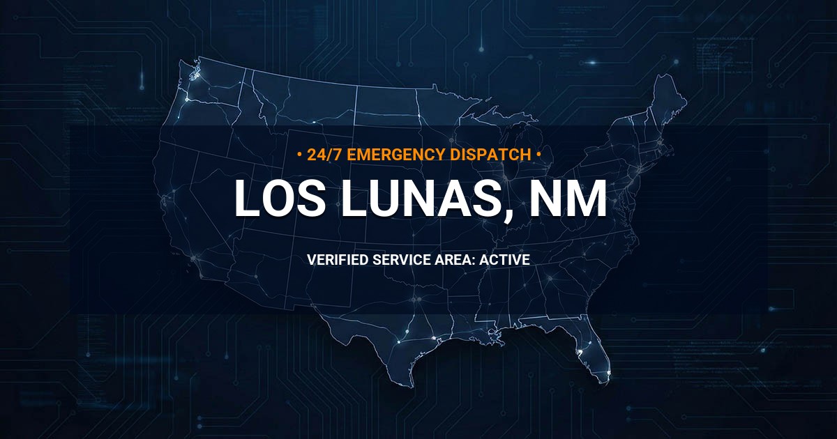 Emergency Plumbing Dispatch Map for Plumbing Services: Los Lunas, NM
