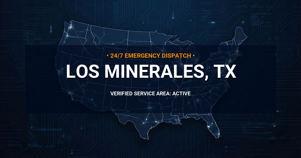 Emergency Plumbing Dispatch Map for Plumbing Services: Los Minerales, TX