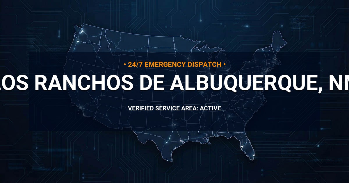 Emergency Plumbing Dispatch Map for Plumbing Services: Los Ranchos de Albuquerque, NM