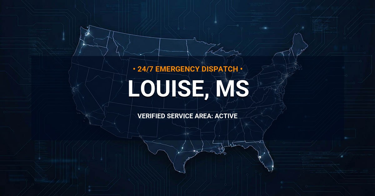 Emergency Plumbing Dispatch Map for Plumbing Services: Louise, MS