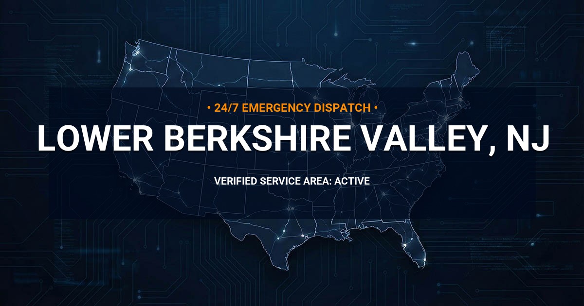 Emergency Plumbing Dispatch Map for Plumbing Services: Lower Berkshire Valley, NJ