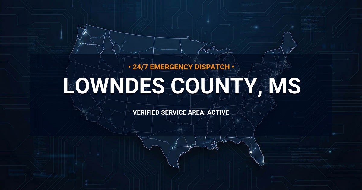 Emergency Plumbing Dispatch Map for Lowndes County Plumbing Logistics