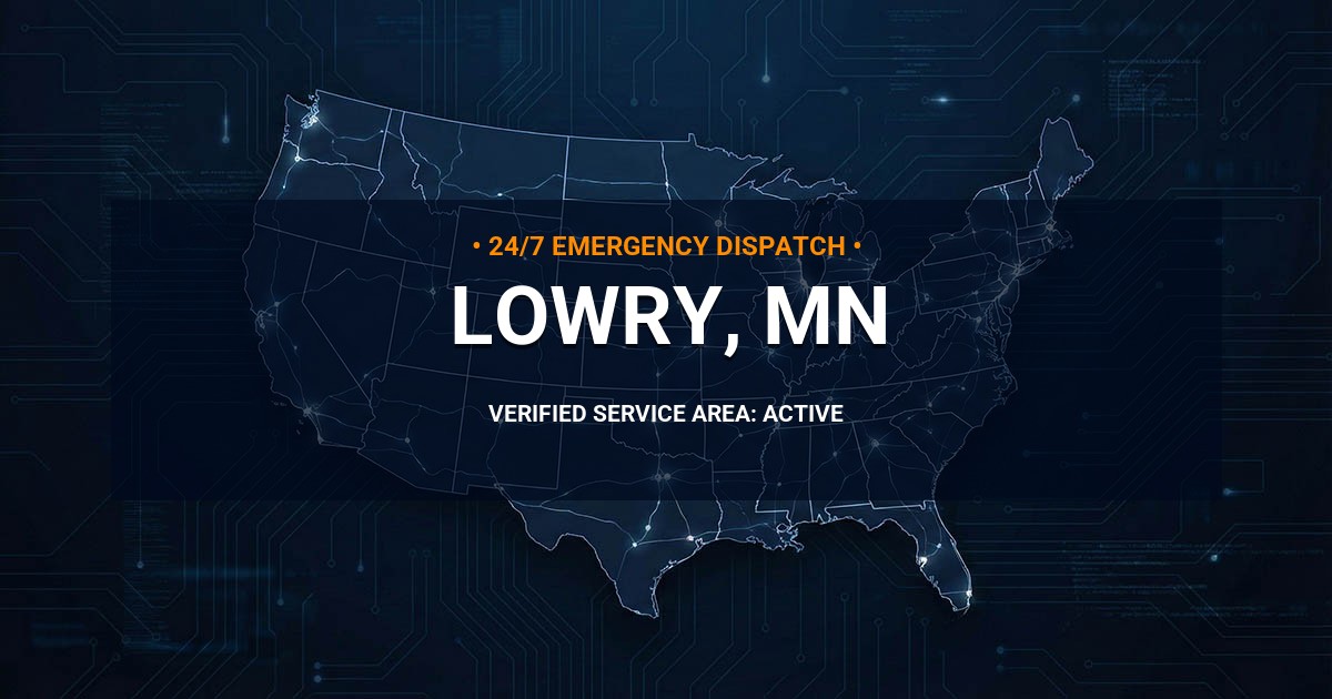 Emergency Plumbing Dispatch Map for Plumbing Services: Lowry, MN