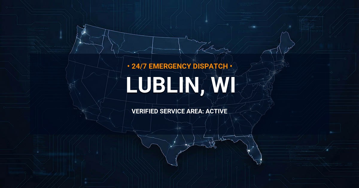 Emergency Plumbing Dispatch Map for Plumbing Services: Lublin, WI