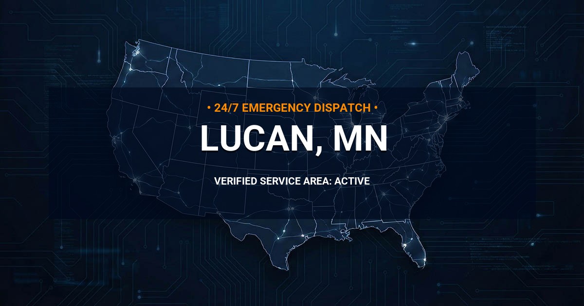 Emergency Plumbing Dispatch Map for Plumbing Services: Lucan, MN
