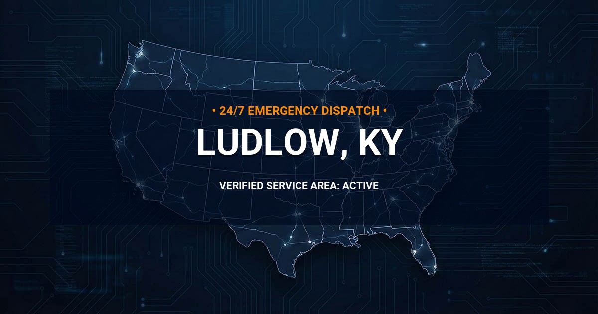 Emergency Plumbing Dispatch Map for Plumbing Services: Ludlow, KY