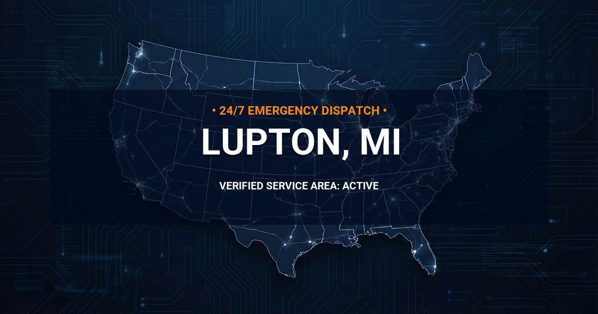 Emergency Plumbing Dispatch Map for Plumbing Services: Lupton, MI