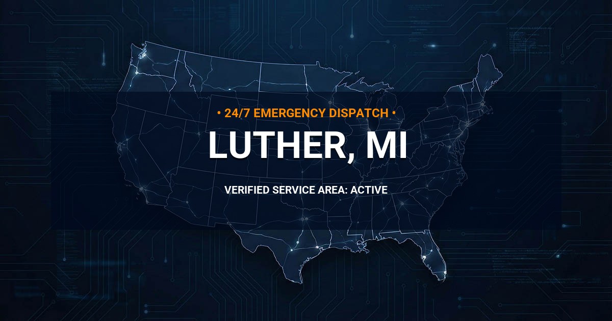 Emergency Plumbing Dispatch Map for Plumbing Services: Luther, MI