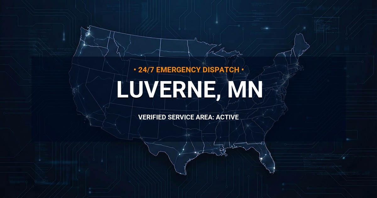 Emergency Plumbing Dispatch Map for Plumbing Services: Luverne, MN