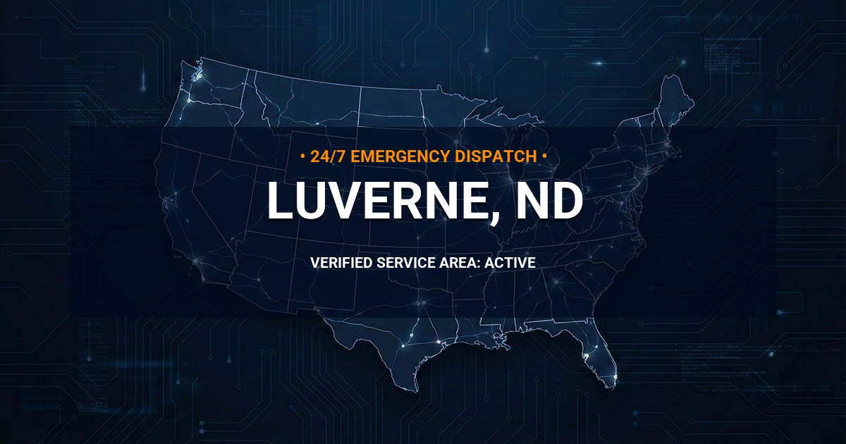 Emergency Plumbing Dispatch Map for Plumbing Services: Luverne, ND