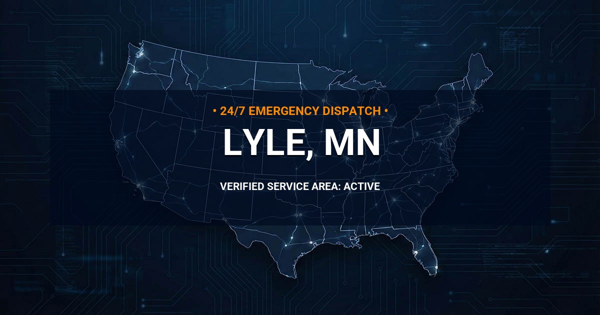 Emergency Plumbing Dispatch Map for Plumbing Services: Lyle, MN
