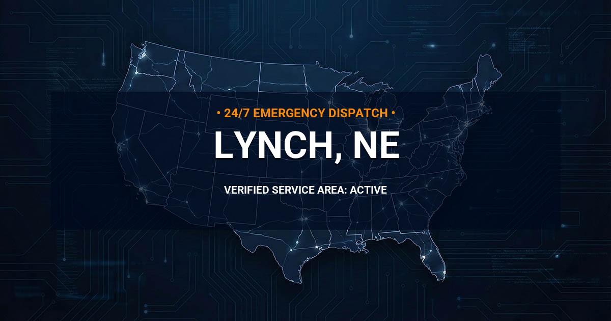 Emergency Plumbing Dispatch Map for Plumbing Services: Lynch, NE