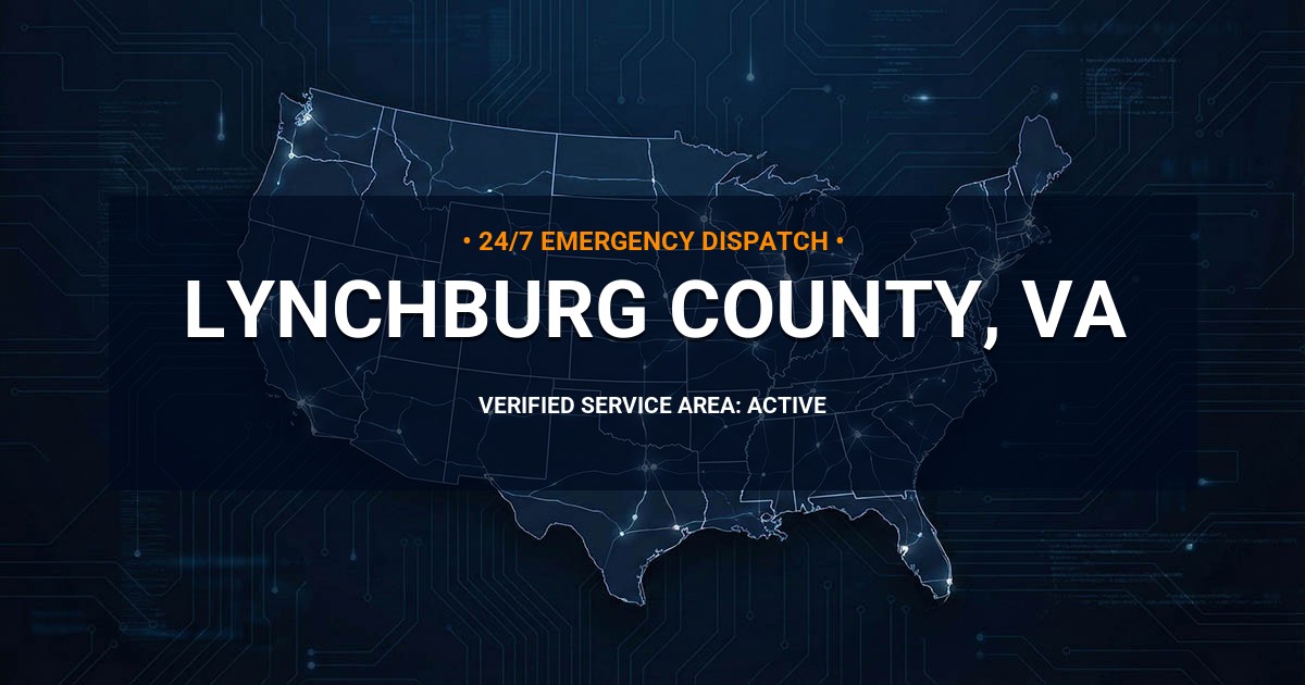 Emergency Plumbing Dispatch Map for Lynchburg County Plumbing Logistics