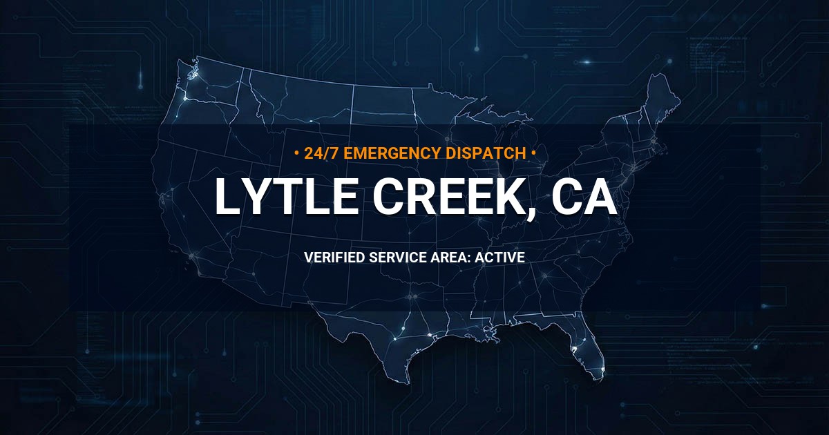 Emergency Plumbing Dispatch Map for Plumbing Services: Lytle Creek, CA