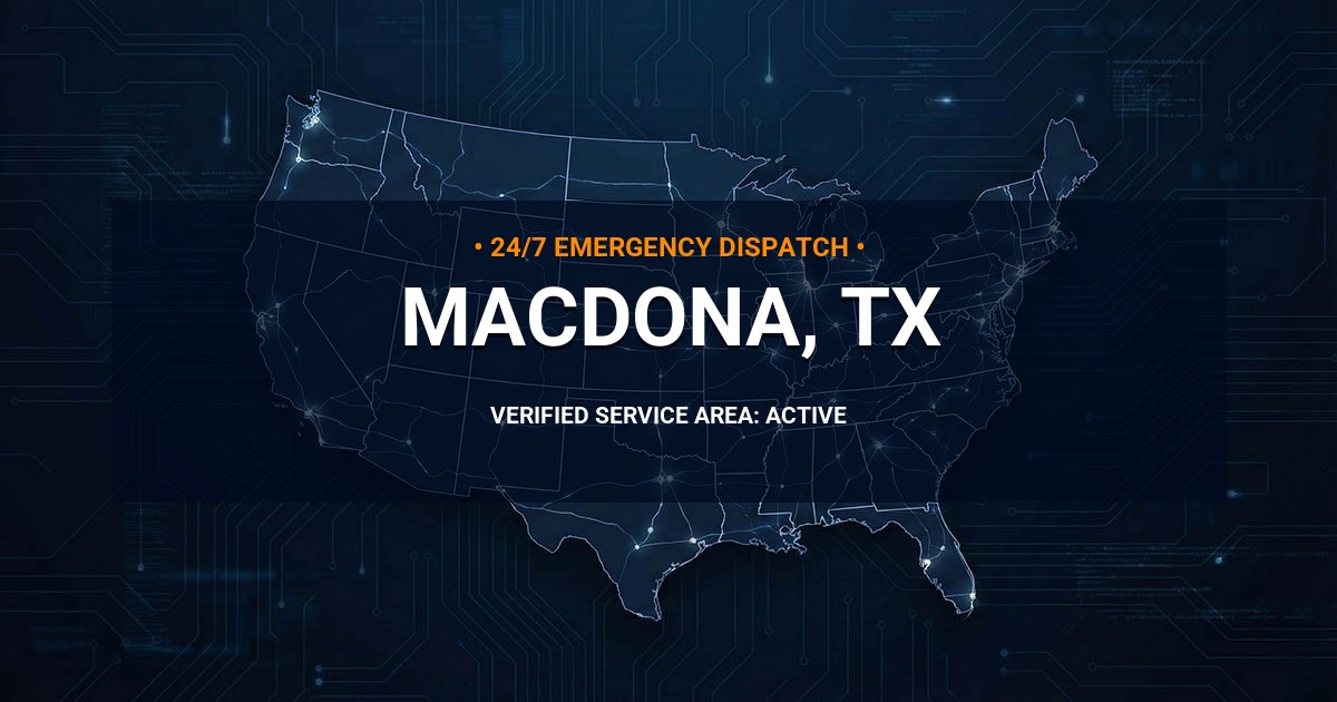Emergency Plumbing Dispatch Map for Plumbing Services: Macdona, TX