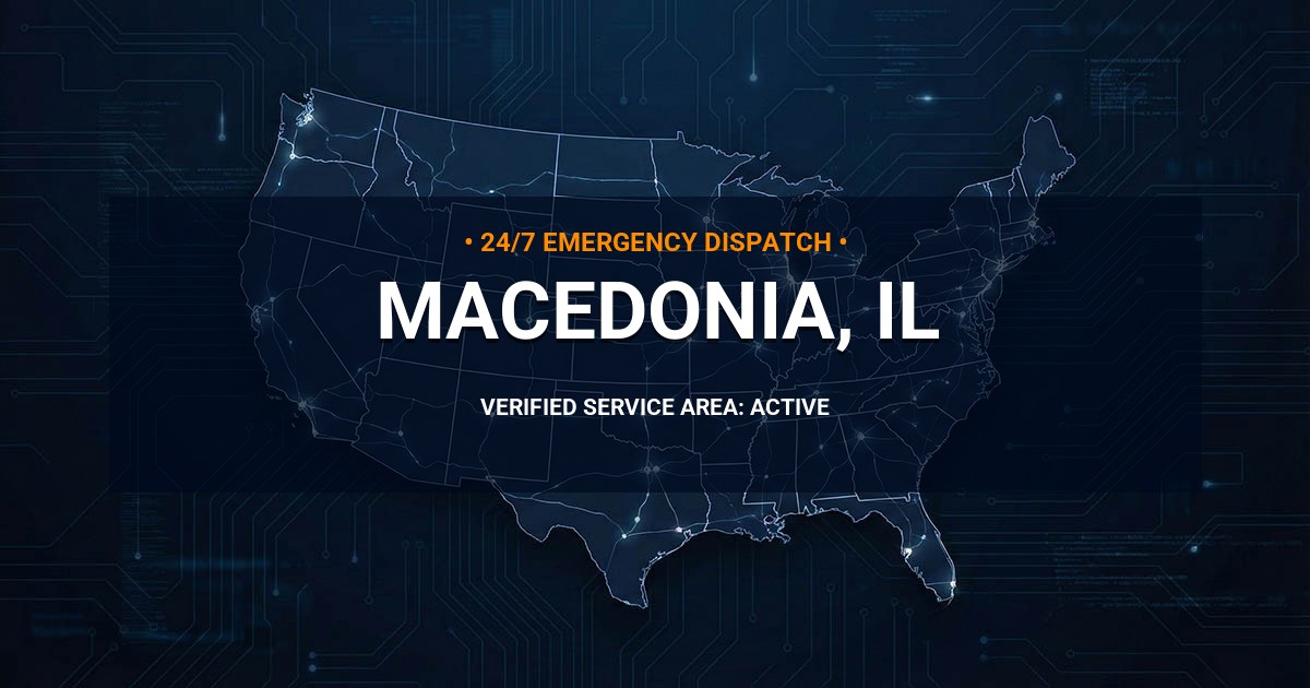 Emergency Plumbing Dispatch Map for Plumbing Services: Macedonia, IL