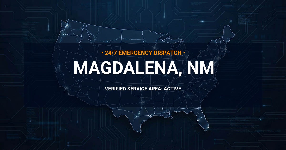 Emergency Plumbing Dispatch Map for Plumbing Services: Magdalena, NM