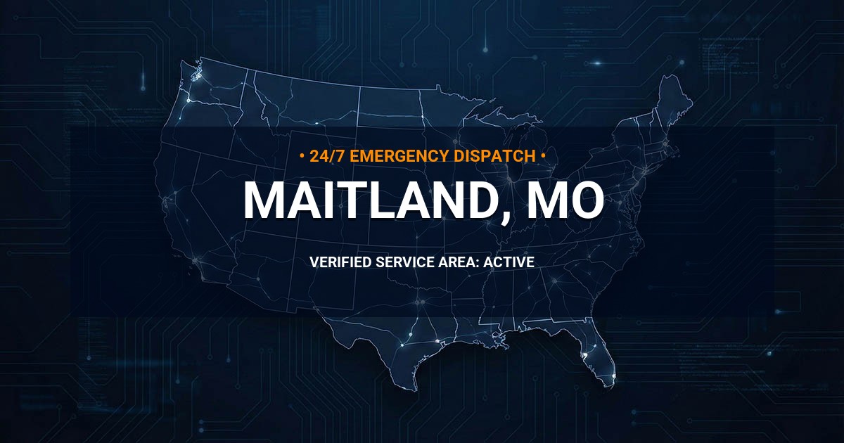 Emergency Plumbing Dispatch Map for Plumbing Services: Maitland, MO