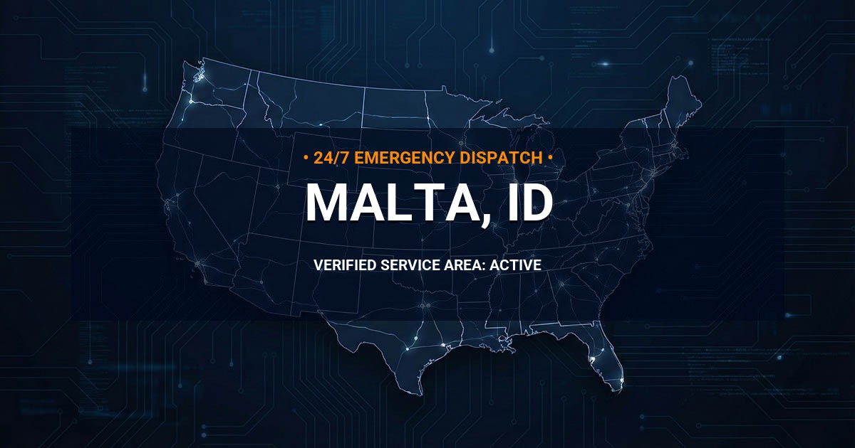 Emergency Plumbing Dispatch Map for Plumbing Services: Malta, ID
