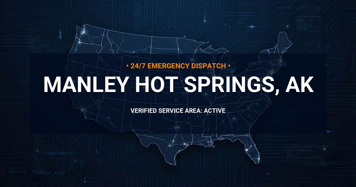 Emergency Plumbing Dispatch Map for Plumbing Services: Manley Hot Springs, AK
