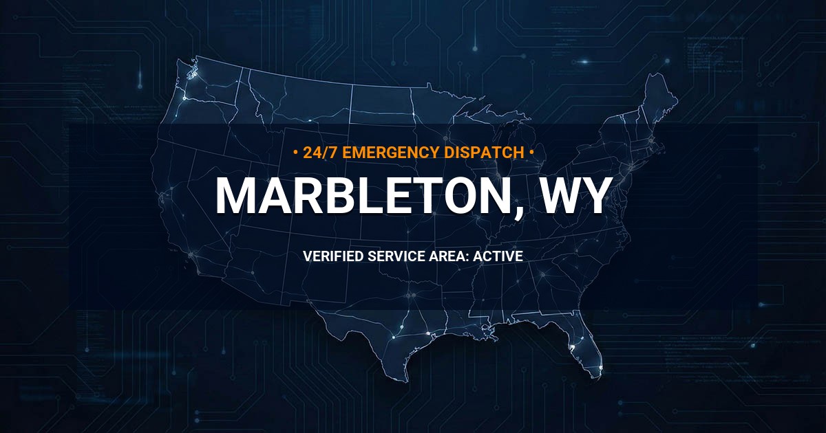 Emergency Plumbing Dispatch Map for Plumbing Services: Marbleton, WY