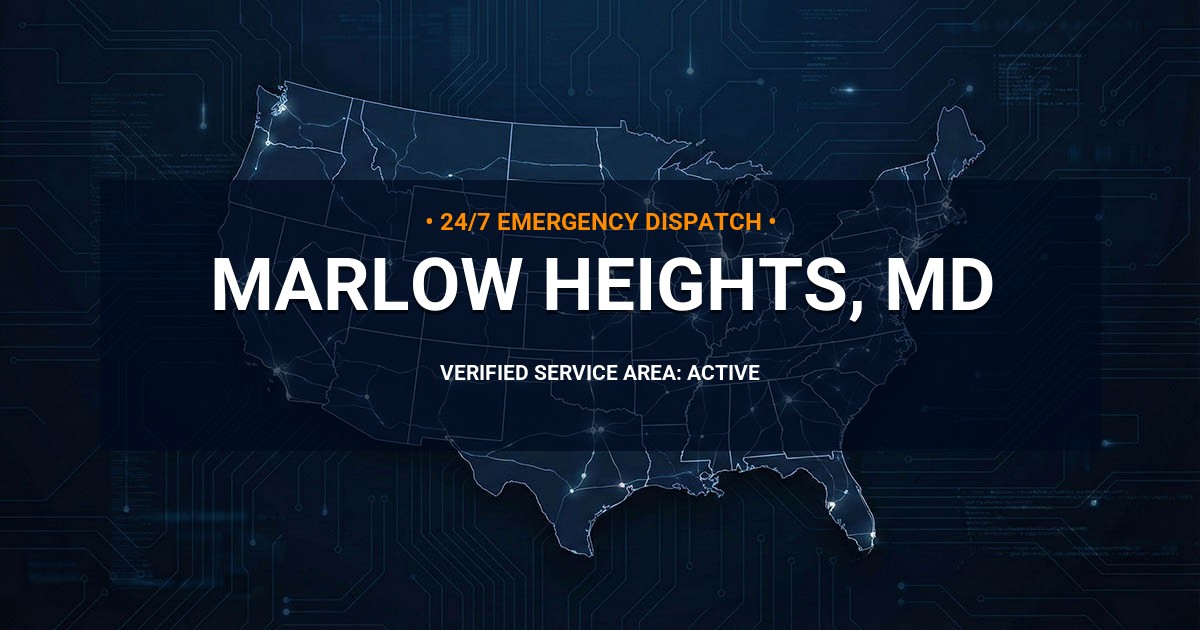 Emergency Plumbing Dispatch Map for Plumbing Services: Marlow Heights, MD
