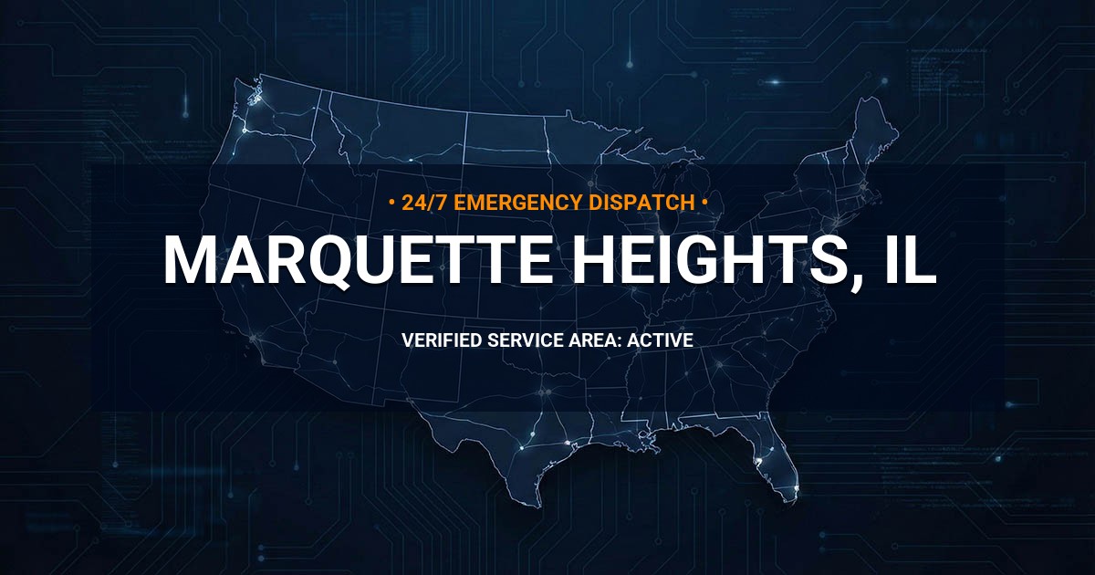 Emergency Plumbing Dispatch Map for Plumbing Services: Marquette Heights, IL
