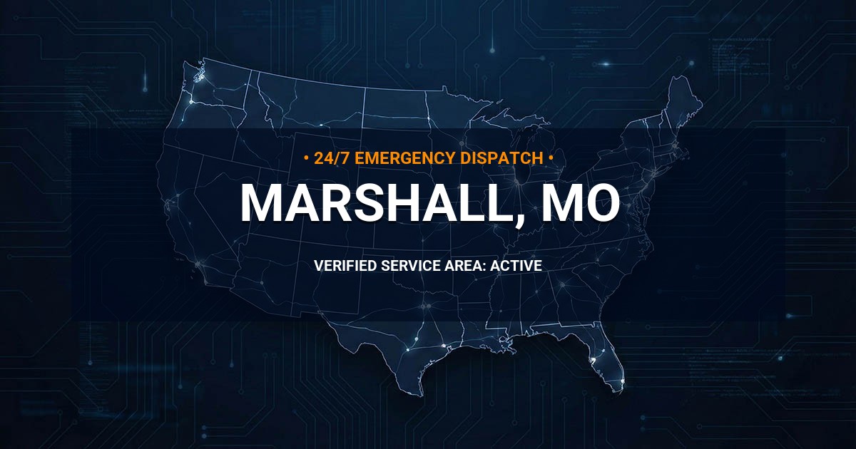 Emergency Plumbing Dispatch Map for Plumbing Services: Marshall, MO