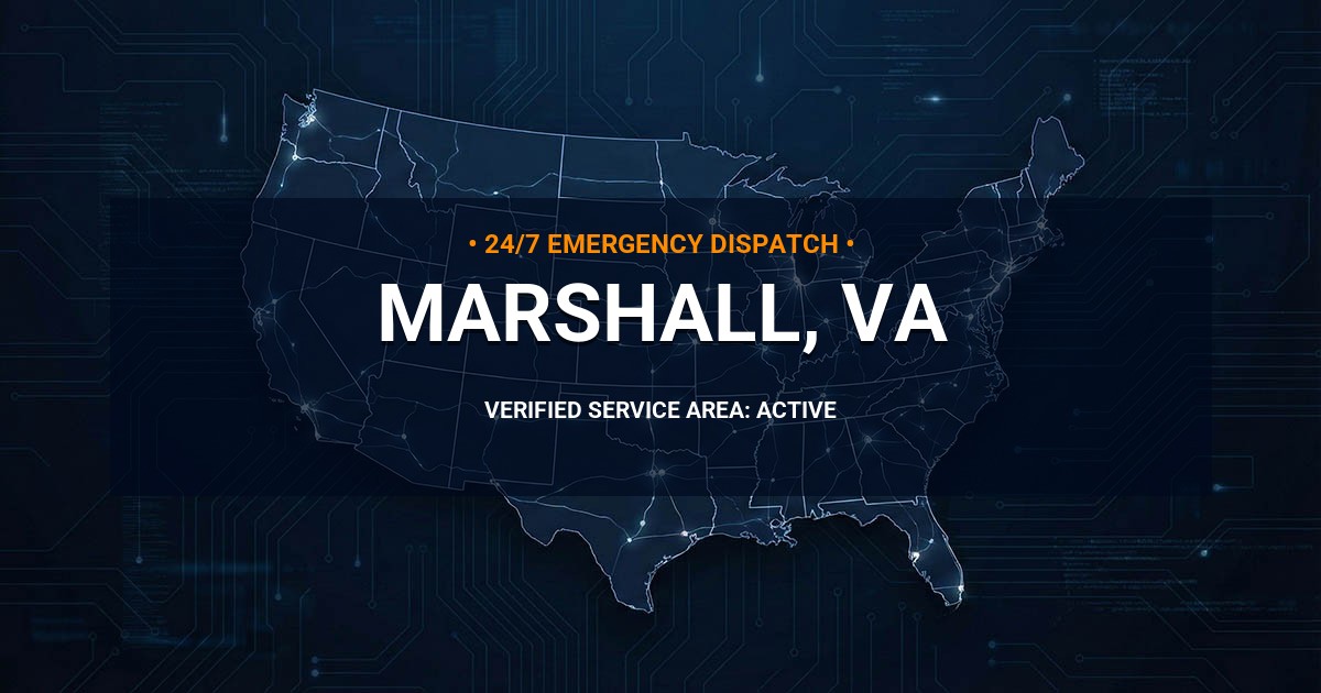 Emergency Plumbing Dispatch Map for Plumbing Services: Marshall, VA