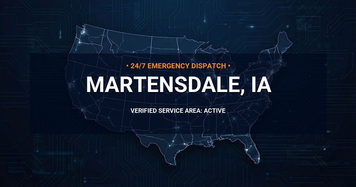 Emergency Plumbing Dispatch Map for Plumbing Services: Martensdale, IA