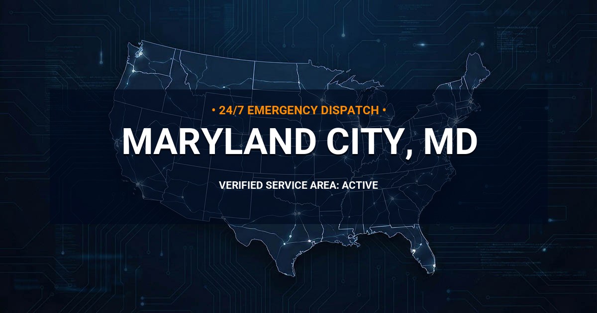 Emergency Plumbing Dispatch Map for Plumbing Services: Maryland City, MD