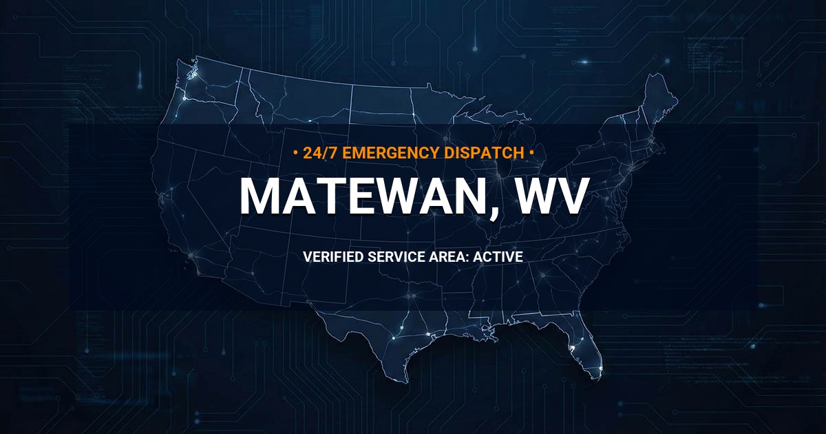 Emergency Plumbing Dispatch Map for Plumbing Services: Matewan, WV
