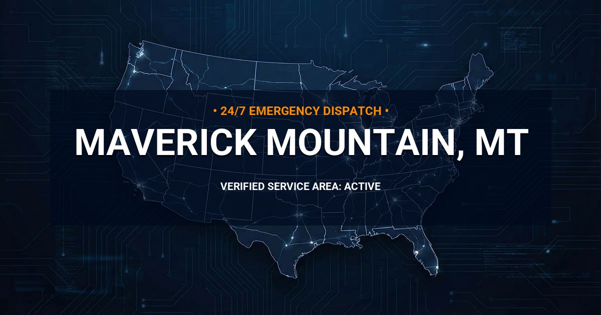 Emergency Plumbing Dispatch Map for Plumbing Services: Maverick Mountain, MT