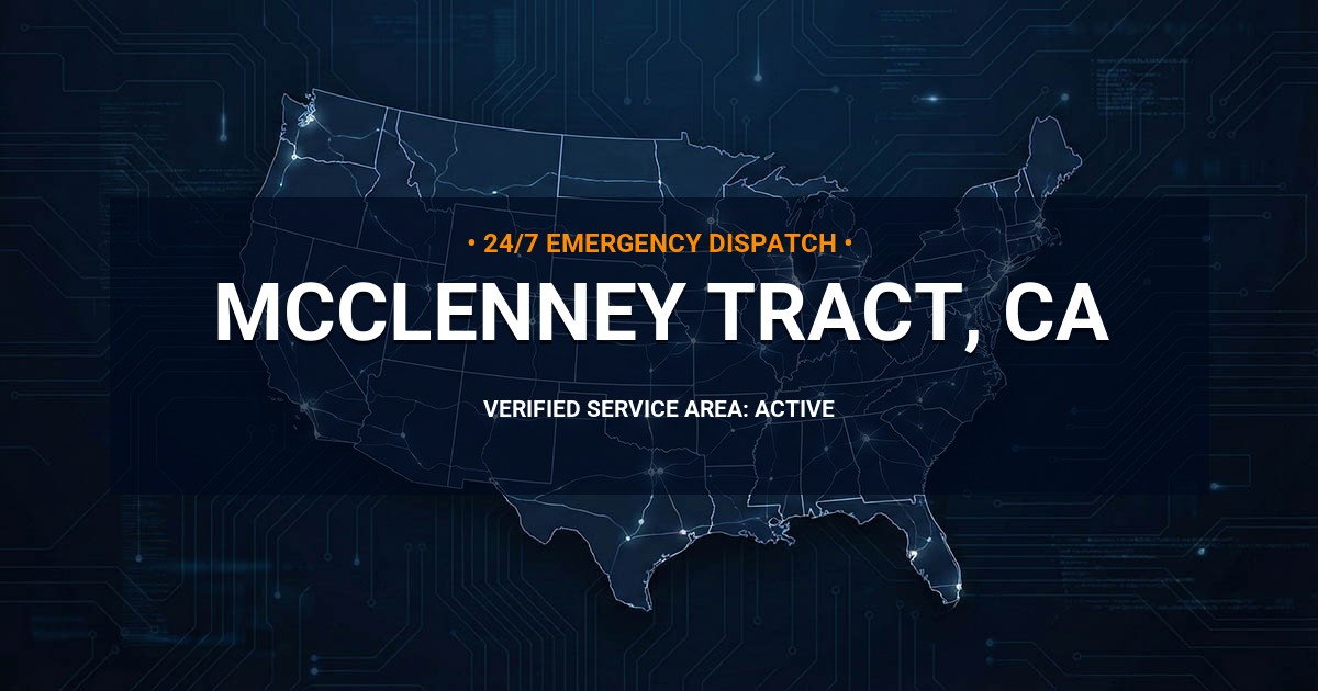 Emergency Plumbing Dispatch Map for Plumbing Services: McClenney Tract, CA