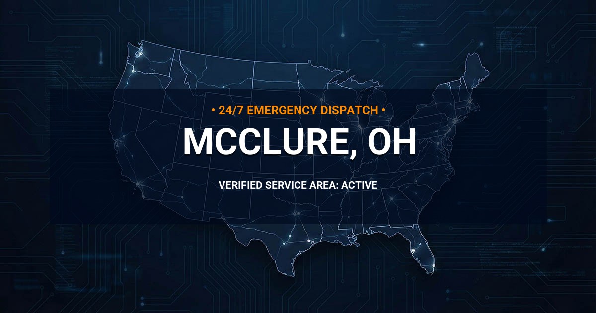 Emergency Plumbing Dispatch Map for Plumbing Services: McClure, OH