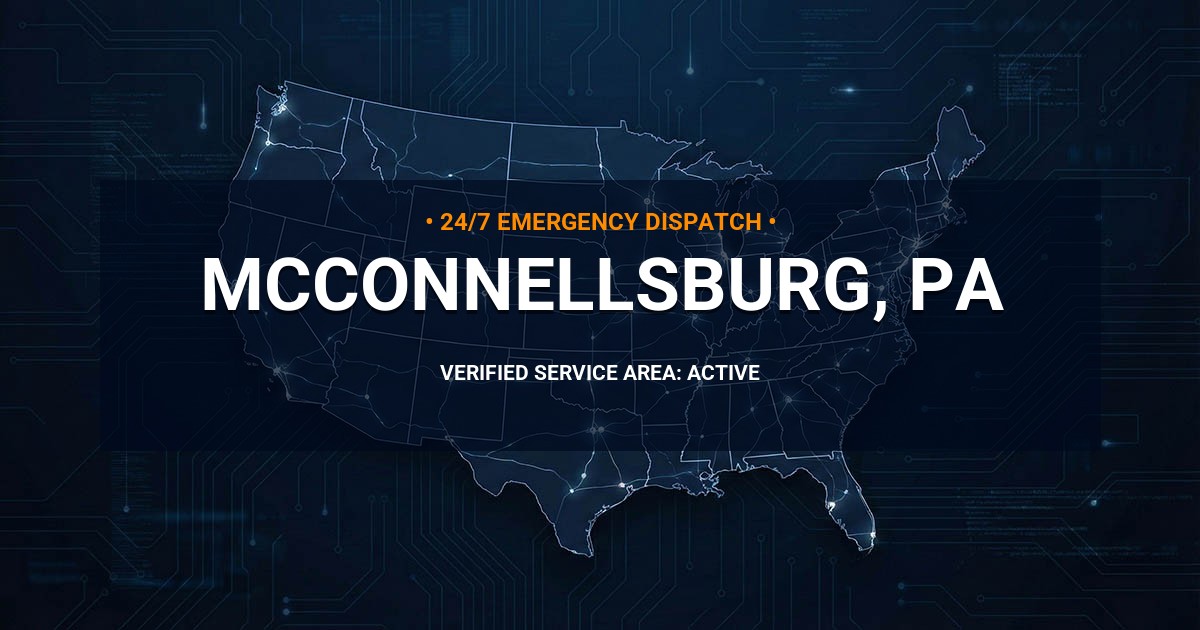 Emergency Plumbing Dispatch Map for Plumbing Services: McConnellsburg, PA