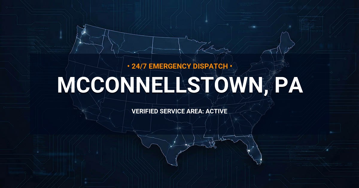 Emergency Plumbing Dispatch Map for Plumbing Services: McConnellstown, PA