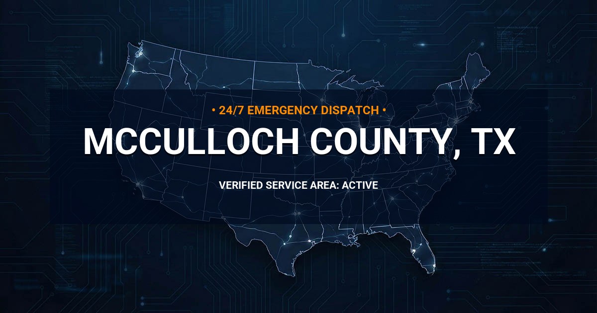 Emergency Plumbing Dispatch Map for McCulloch County Plumbing Logistics