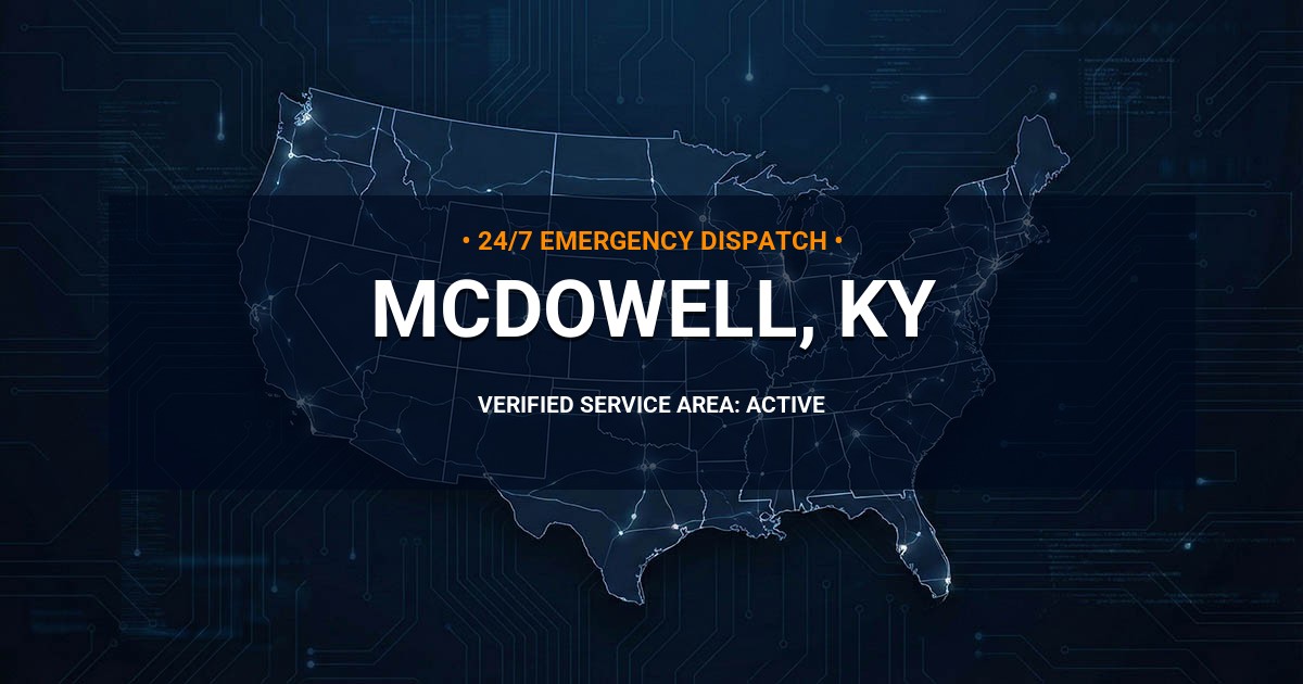 Emergency Plumbing Dispatch Map for Plumbing Services: McDowell, KY