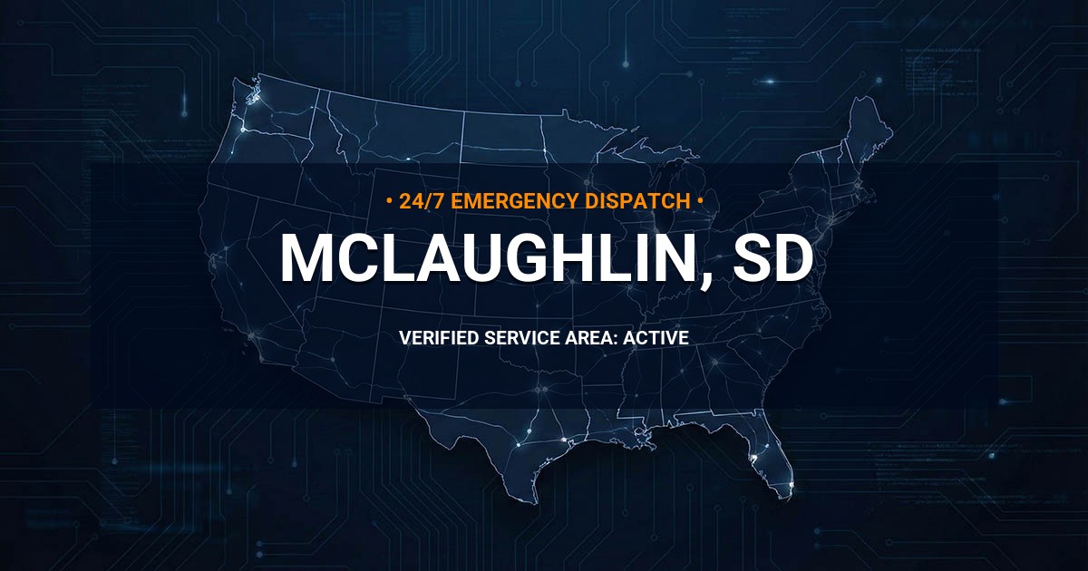 Emergency Plumbing Dispatch Map for Plumbing Services: McLaughlin, SD