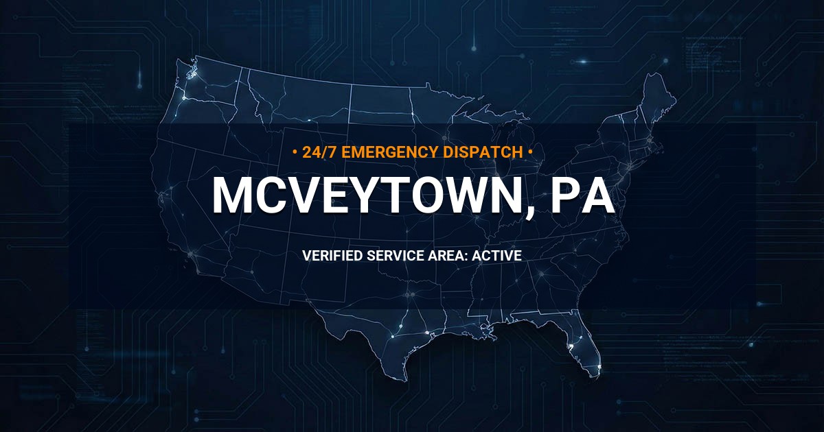 Emergency Plumbing Dispatch Map for Plumbing Services: McVeytown, PA