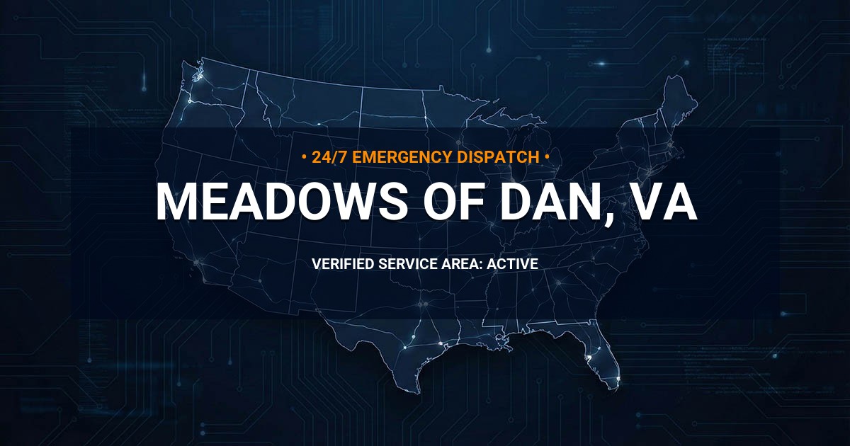Emergency Plumbing Dispatch Map for Plumbing Services: Meadows of Dan, VA