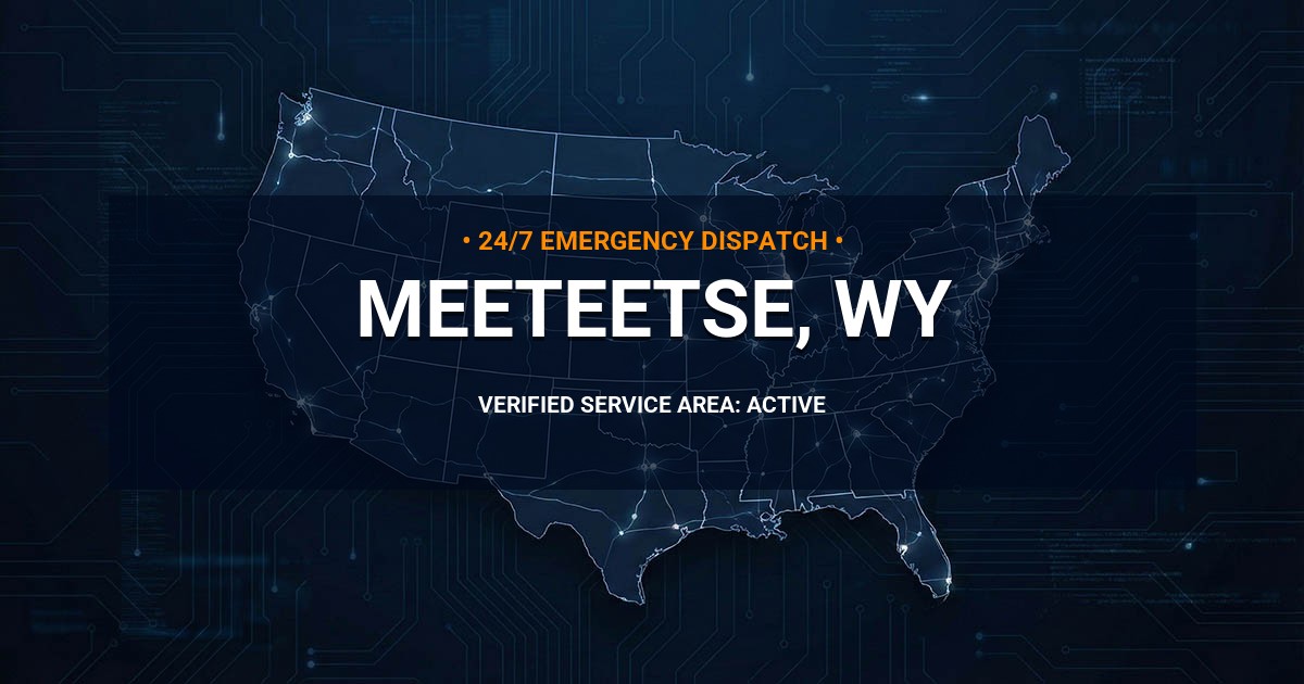 Emergency Plumbing Dispatch Map for Plumbing Services: Meeteetse, WY