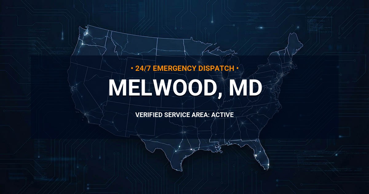 Emergency Plumbing Dispatch Map for Plumbing Services: Melwood, MD