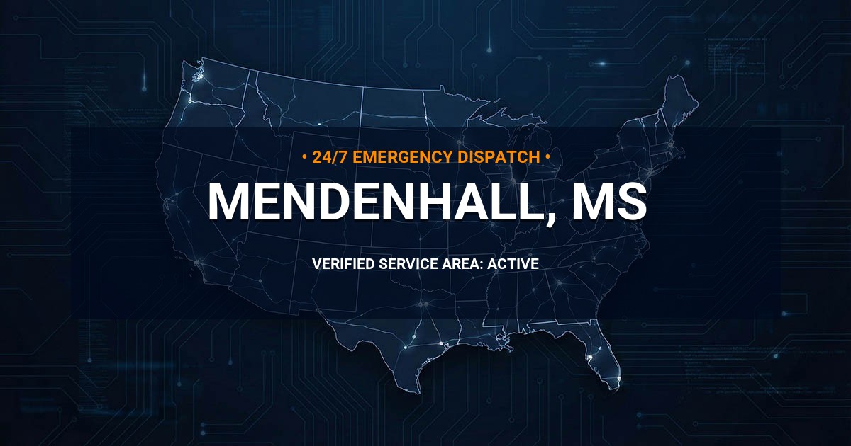 Emergency Plumbing Dispatch Map for Plumbing Services: Mendenhall, MS