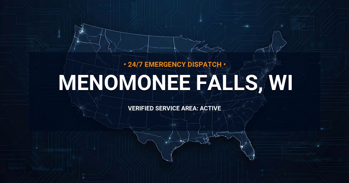 Emergency Plumbing Dispatch Map for Plumbing Services: Menomonee Falls, WI