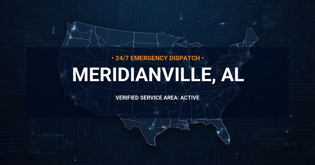Emergency Plumbing Dispatch Map for Plumbing Services: Meridianville, AL