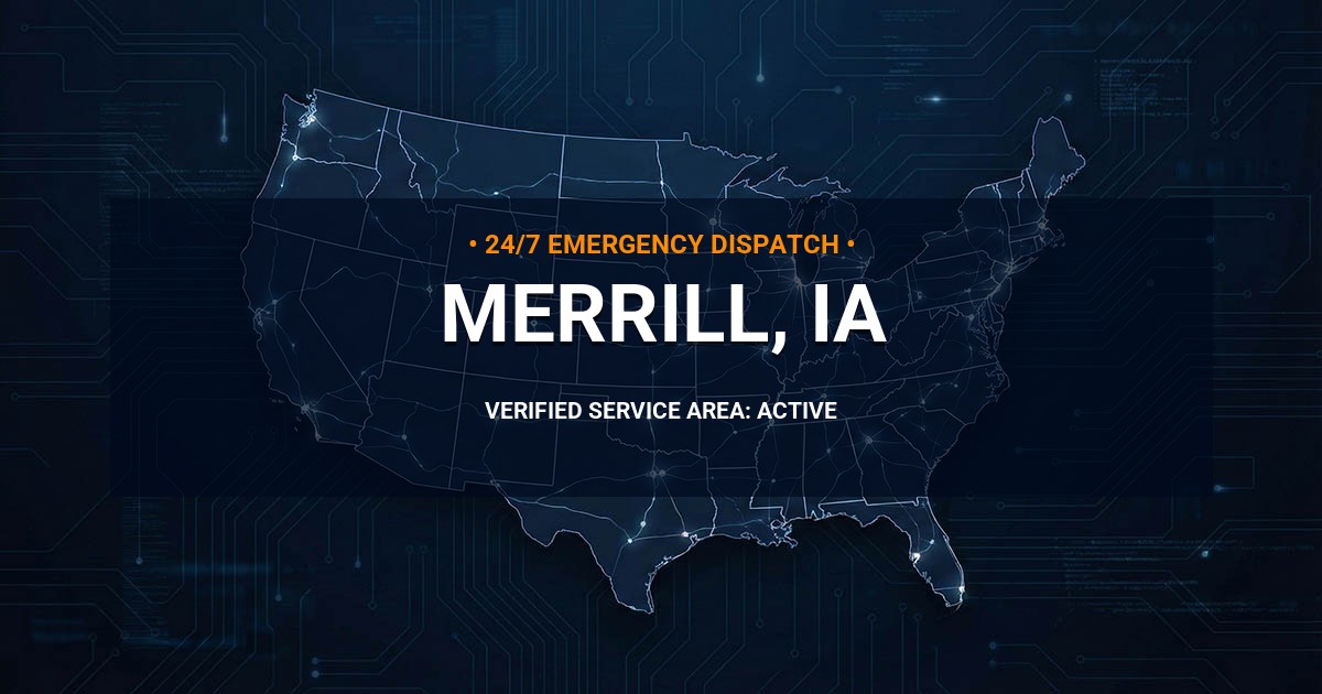 Emergency Plumbing Dispatch Map for Plumbing Services: Merrill, IA