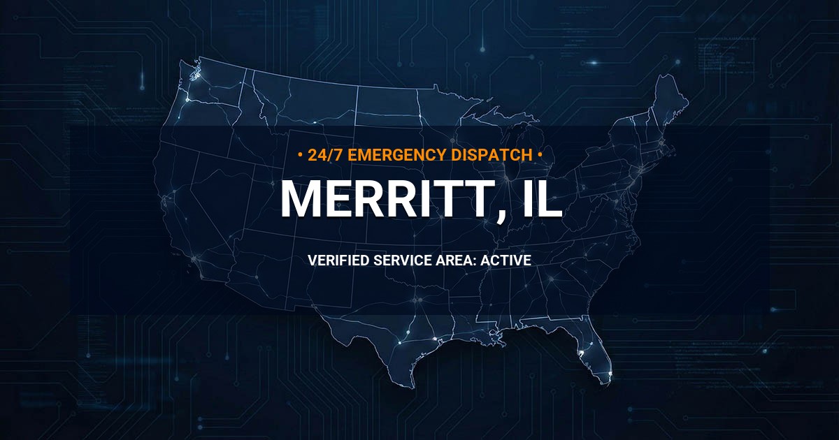 Emergency Plumbing Dispatch Map for Plumbing Services: Merritt, IL