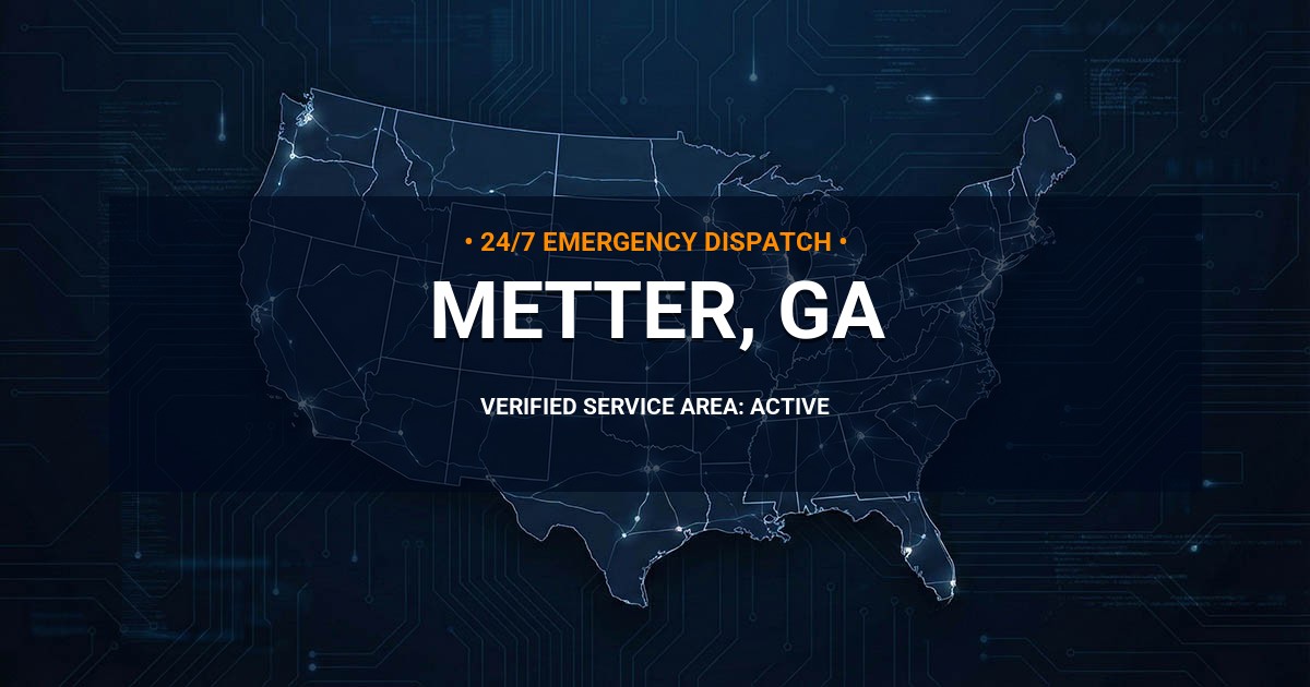 Emergency Plumbing Dispatch Map for Plumbing Services: Metter, GA